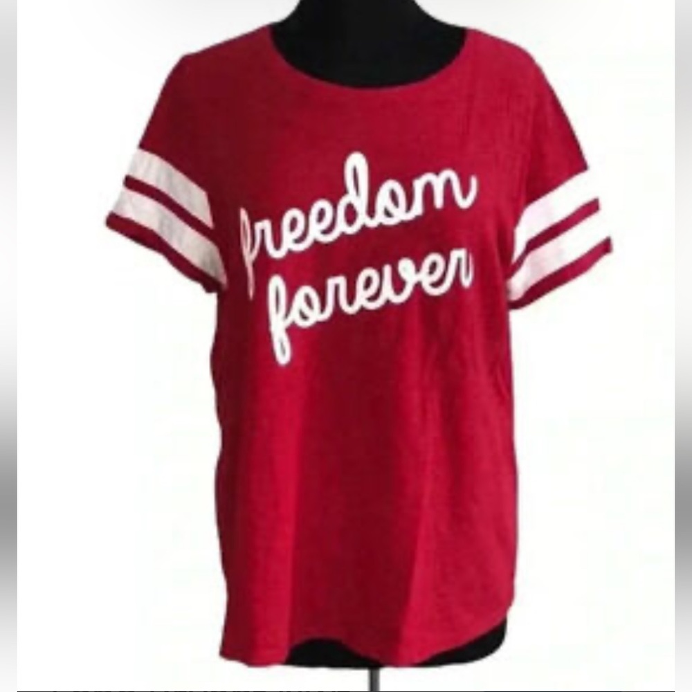 Lane Bryant Red 'Freedom Forever' Short Sleeve Tee Sz 22/24 plus